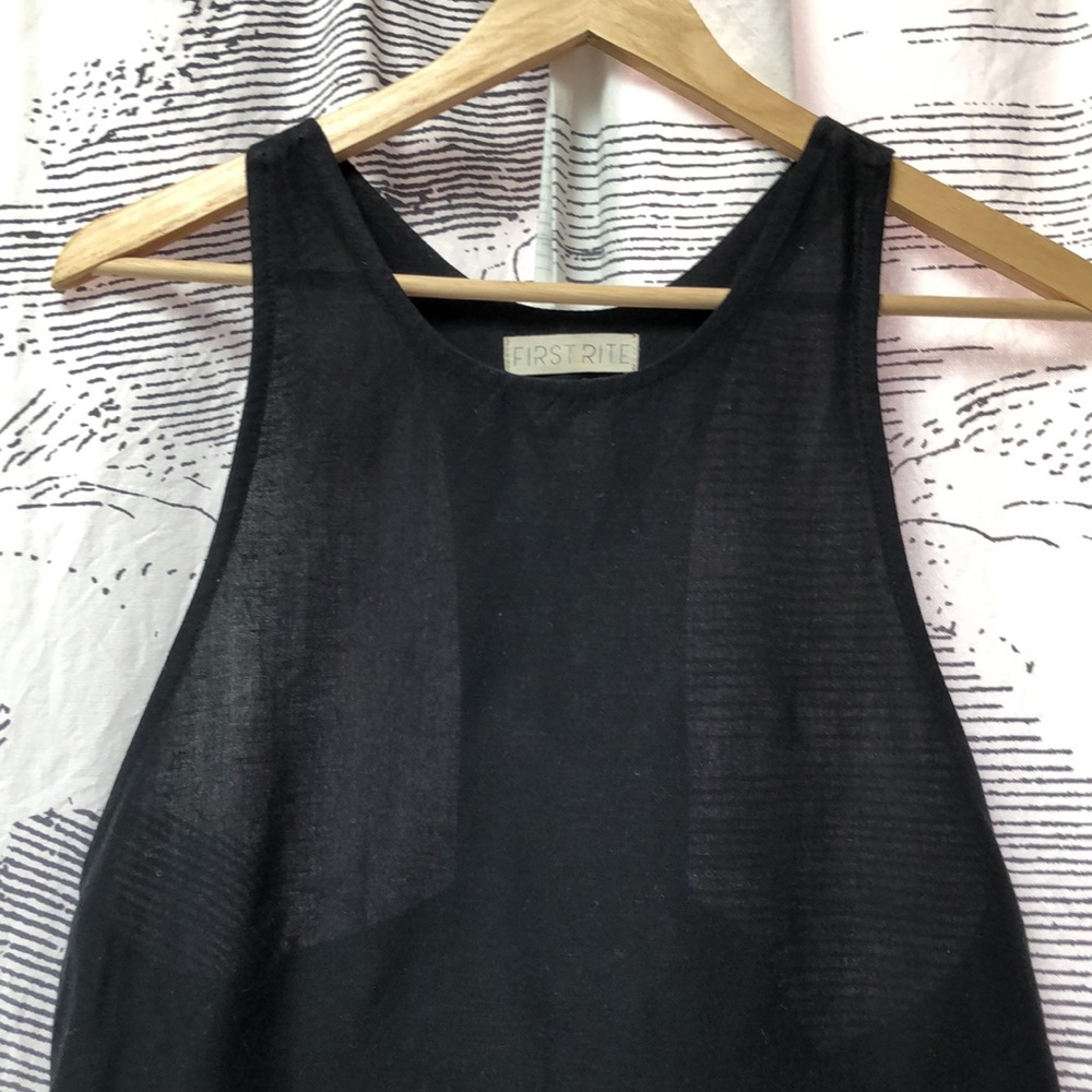 First Rite Black Linen Dress Sz. 8/L - fabulous rare dress